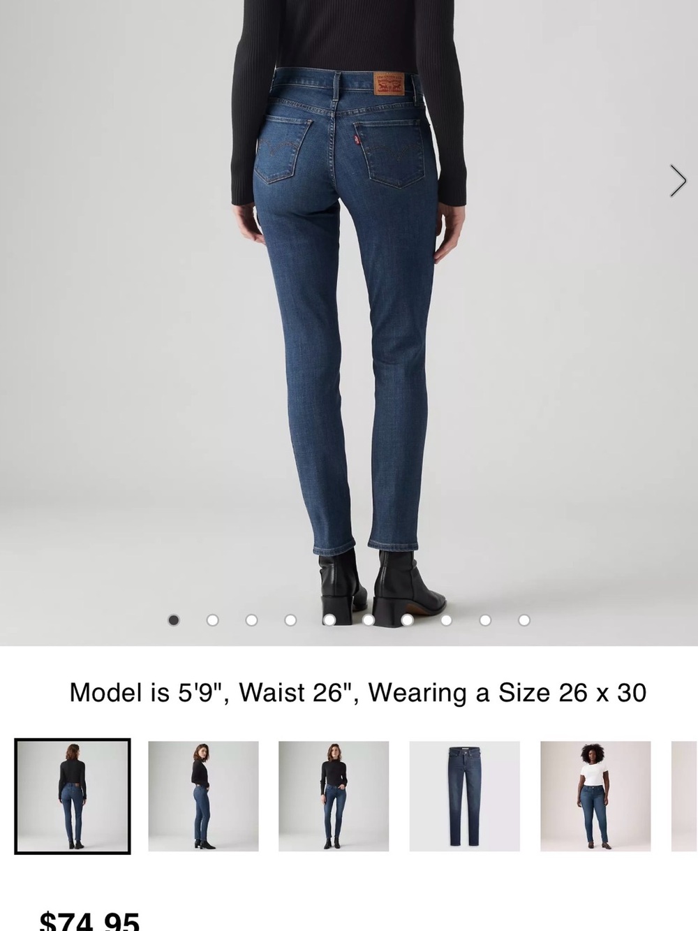 Levi's 311 Shaping Skinny Indigo Jeans with Contrast Stitching - Picture 8 of 10